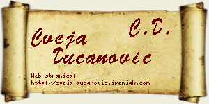 Cveja Ducanović vizit kartica
